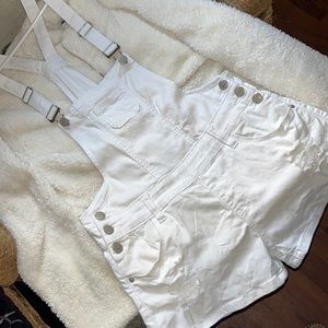 Women’s White Jean Overalls